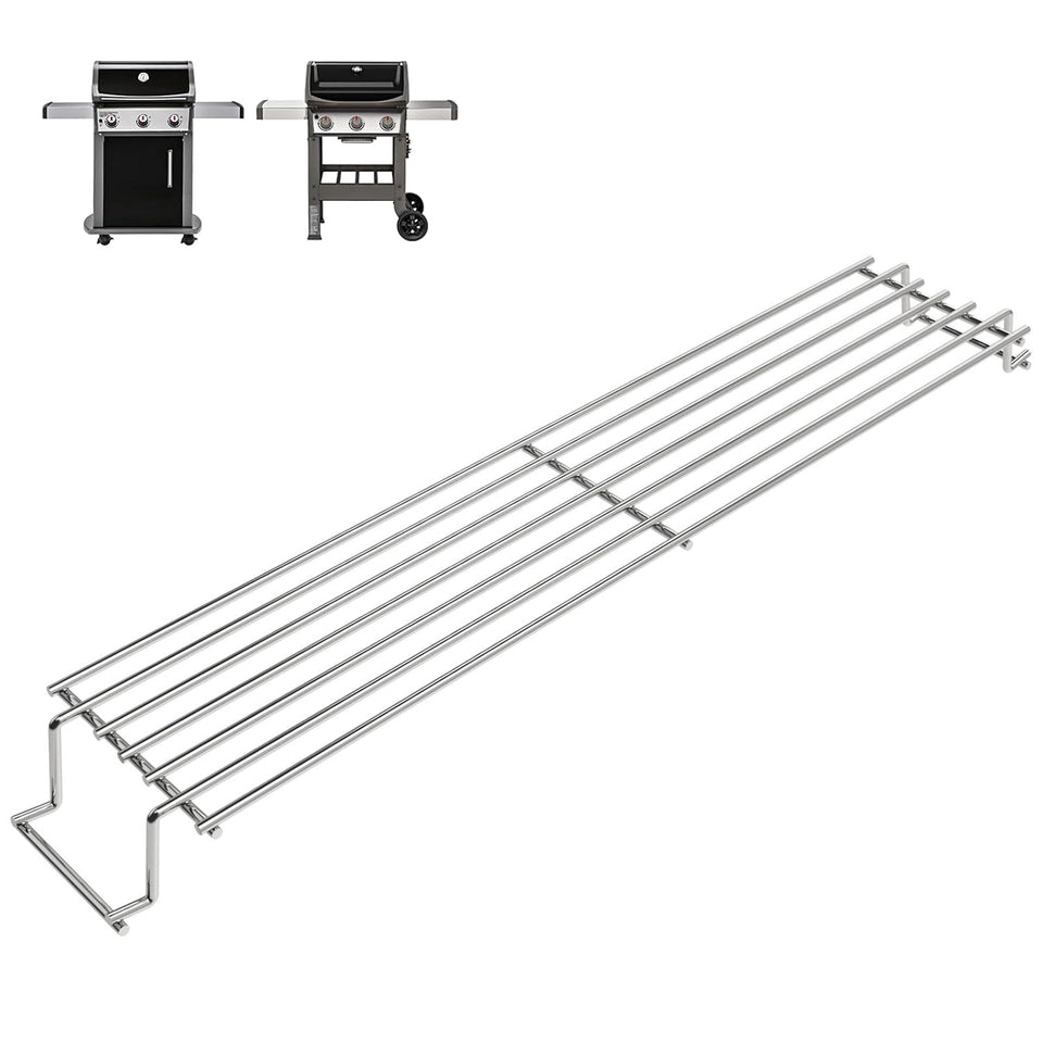 DELSbbq warming rack for Weber Spirit 300 compatibility expands grilling space.