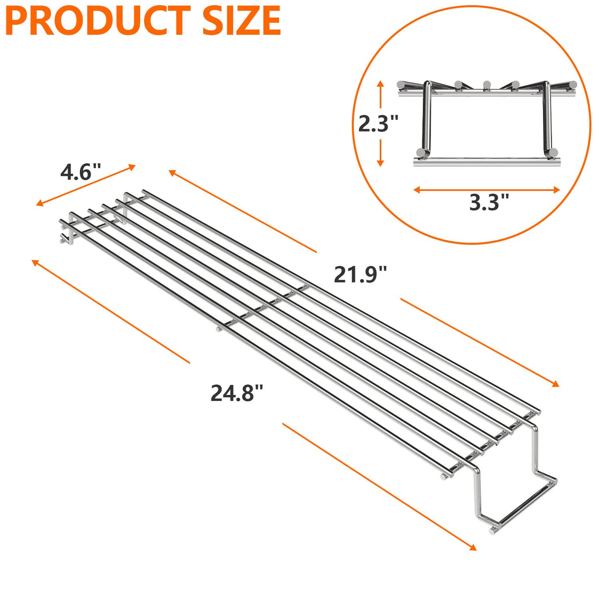 DELSbbq warming rack for Weber Spirit 300 dimensions ensure a precise fit and extra cooking space.