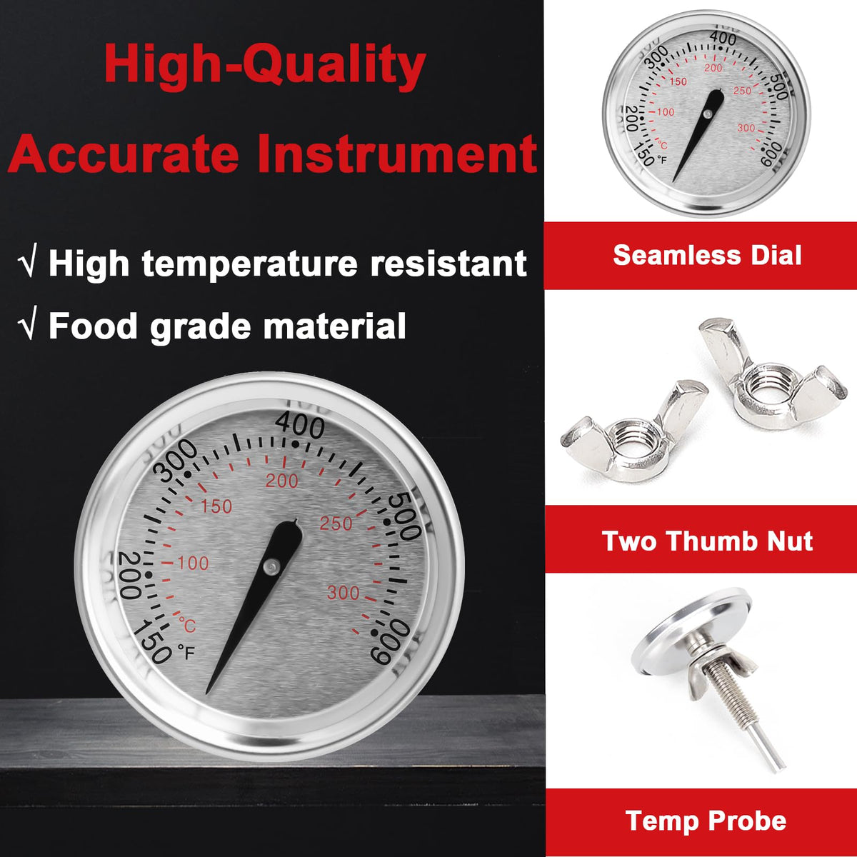 DELSbbq Genesis thermometer dial for accurate temps during grilling
