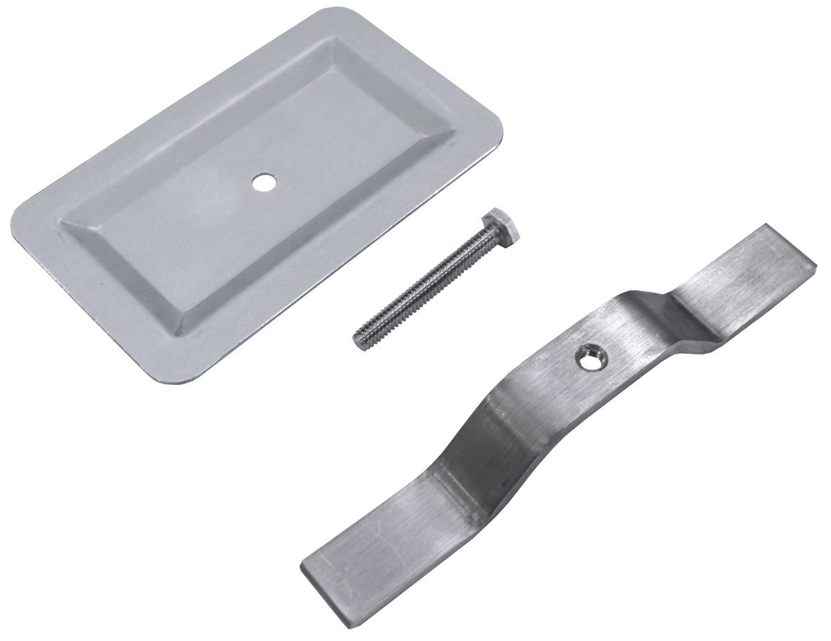 Deltech Rectangle Hand Hole Cover back strap with stainless bolt detail.