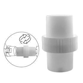 Connector installed on pool cleaner hose shows easy fit.