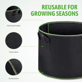 Delxo grow bag close up of thickened 300G nonwoven fabric for durability