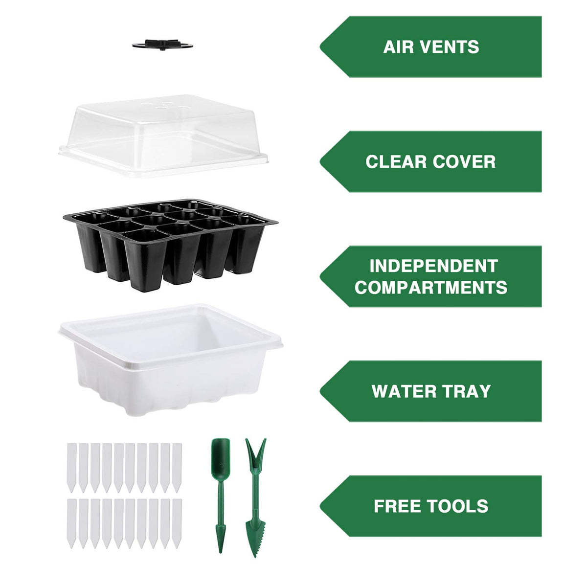Delxo 120-cell seedling tray supports ample root growth for vegetables.