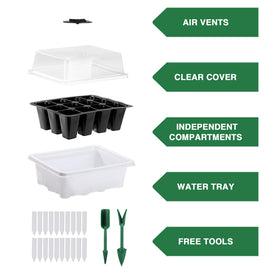 Delxo 120-cell seedling tray supports ample root growth for vegetables.