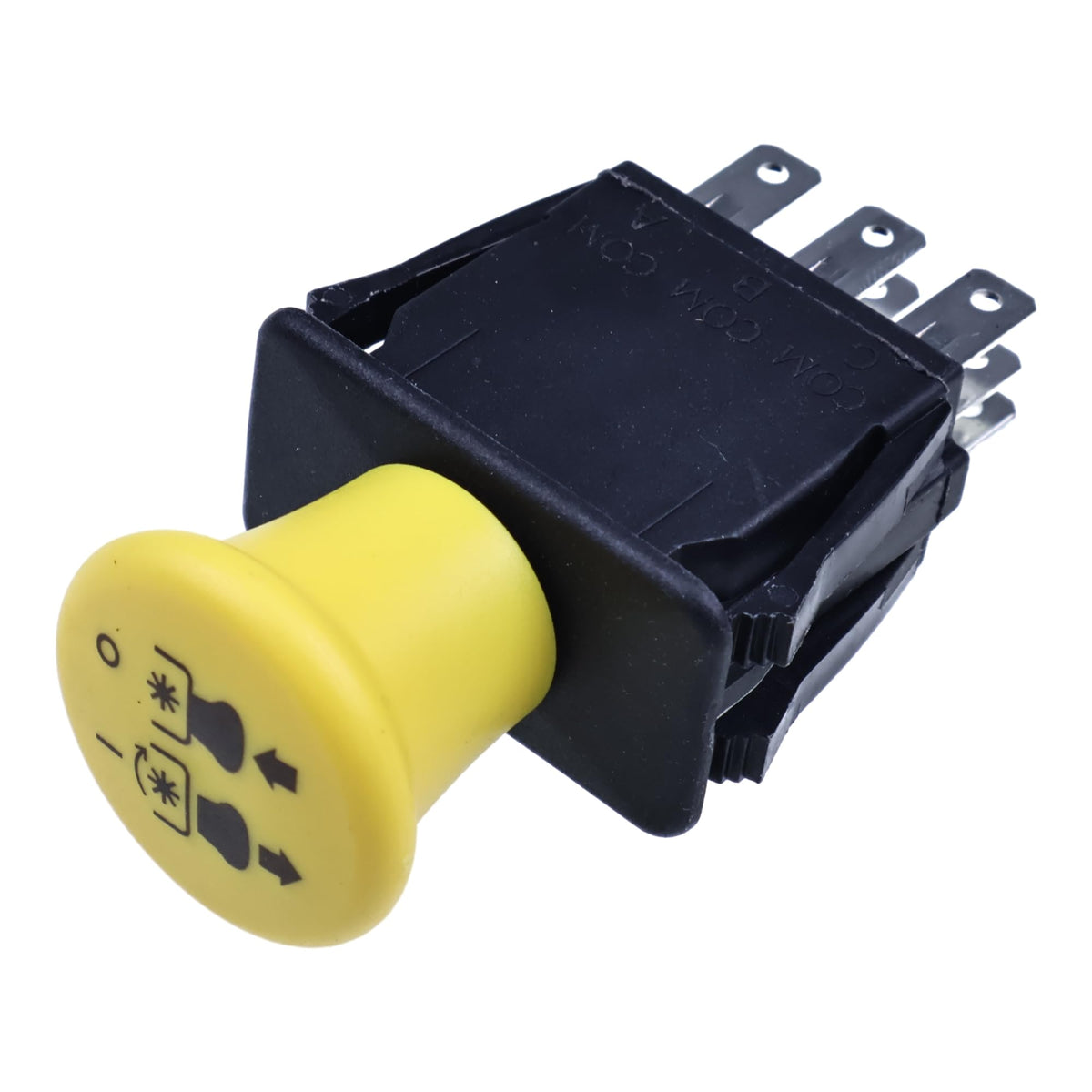 Demfec PTO switch close-up for John Deere Z335E, durable contacts and precise fit