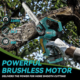 DEMIMA mini chainsaw with 6-inch bar ideal for delicate branch work
