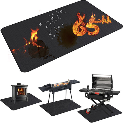 Demiwise 65x48in grill mat for outdoor use protects decks from spills
