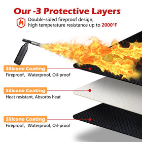 Demiwise grill mat spill protection for deck and wood surfaces