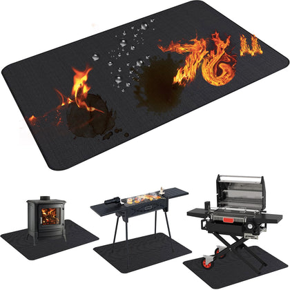 Demiwise grill mats 76x48 cover outdoor grills, protecting decks from spills