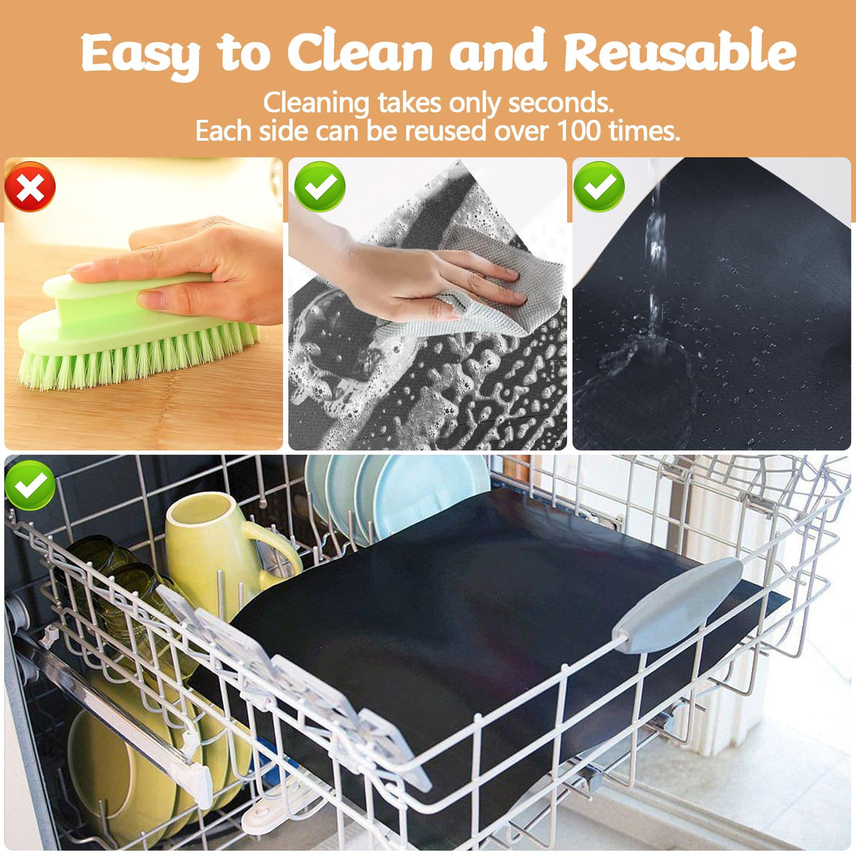 Demiwise mats after-use cleaning keeps grills looking new.