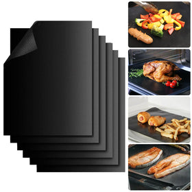Demiwise grill mats set6 nonstick outer view shows mess-free grilling and easy cleanup.
