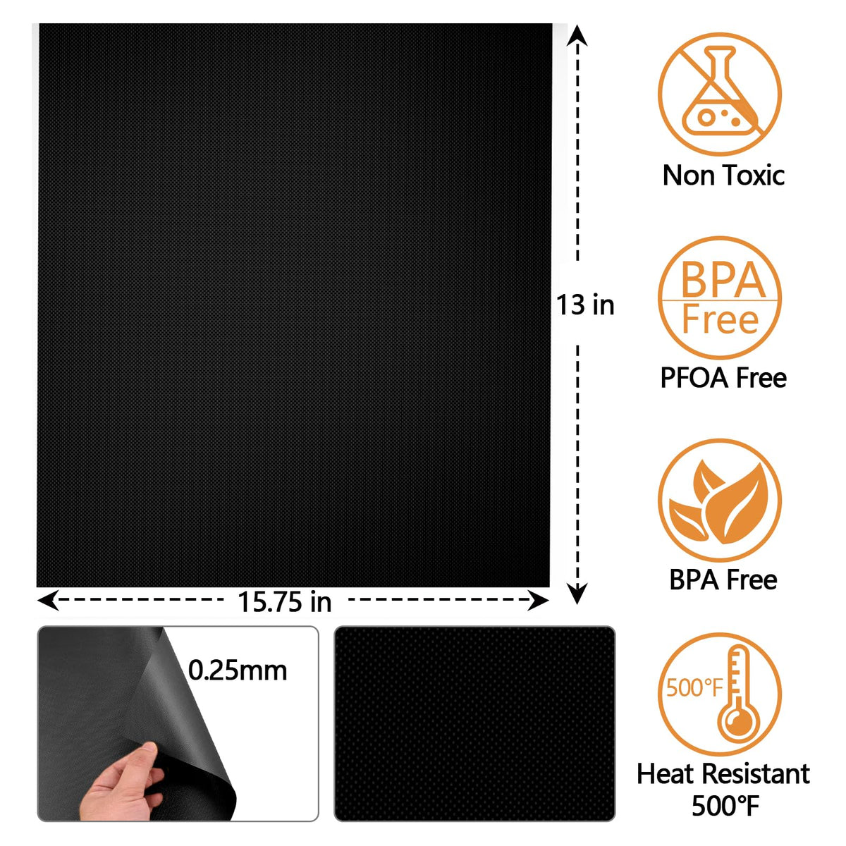 Demiwise heat-resistant 500F mat demonstrates safe high-heat grilling performance.