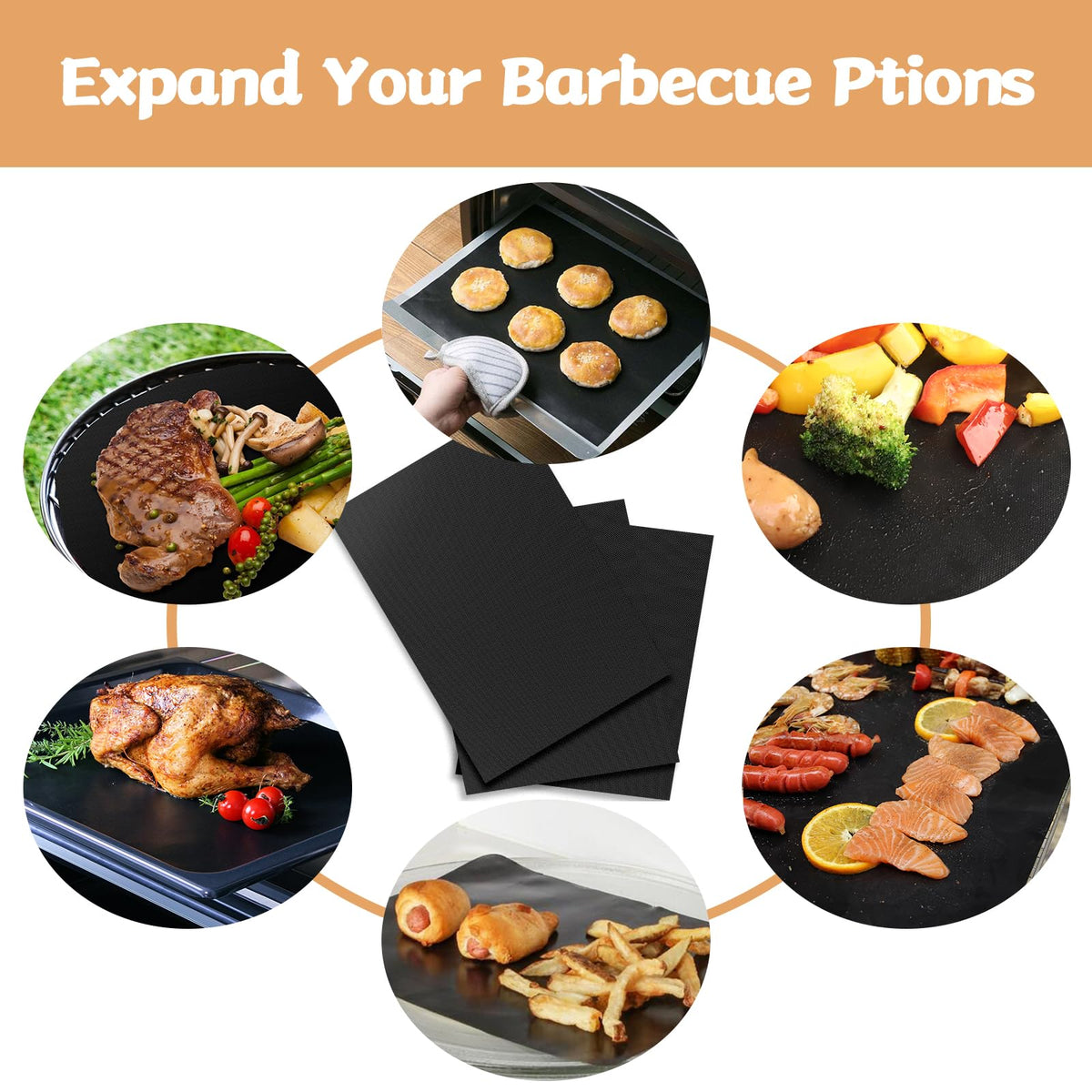 Demiwise multi-use mats work on gas, charcoal, and electric grills.
