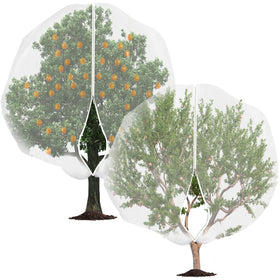 Demlox large fruit tree netting covering trees to protect fruits from pests.