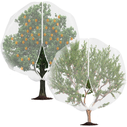 Demlox large fruit tree netting covering trees to protect fruits from pests.