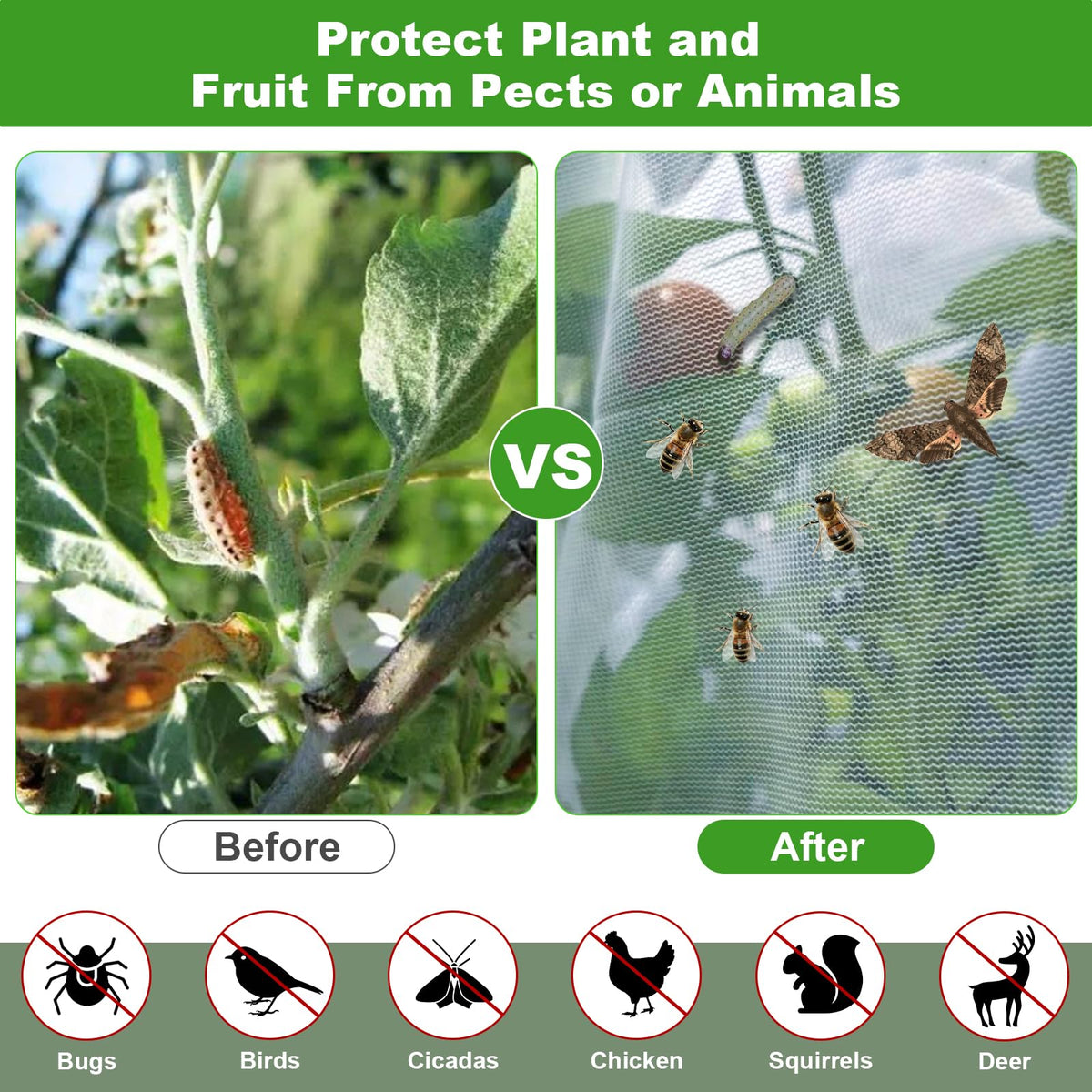 Demlox garden netting protects vegetables, berries, and shrubs in gardens.