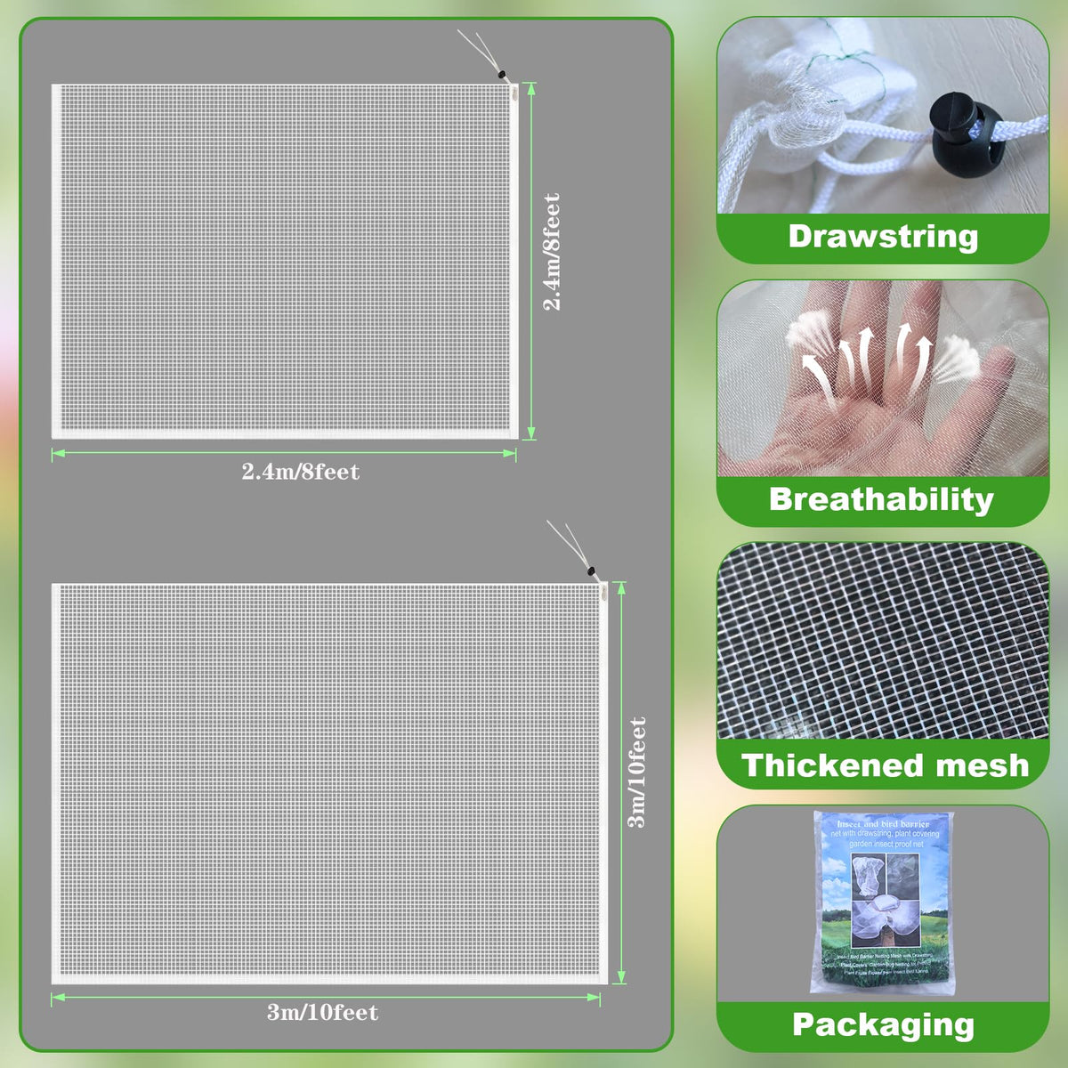 Demlox reusable garden netting durable for multiple seasons.
