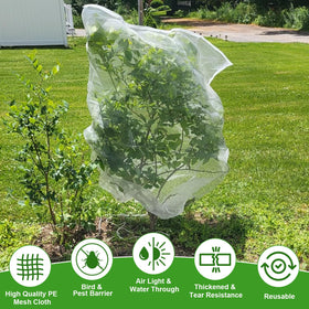 Demlox netting with zipper and drawstring for easy secure installation.