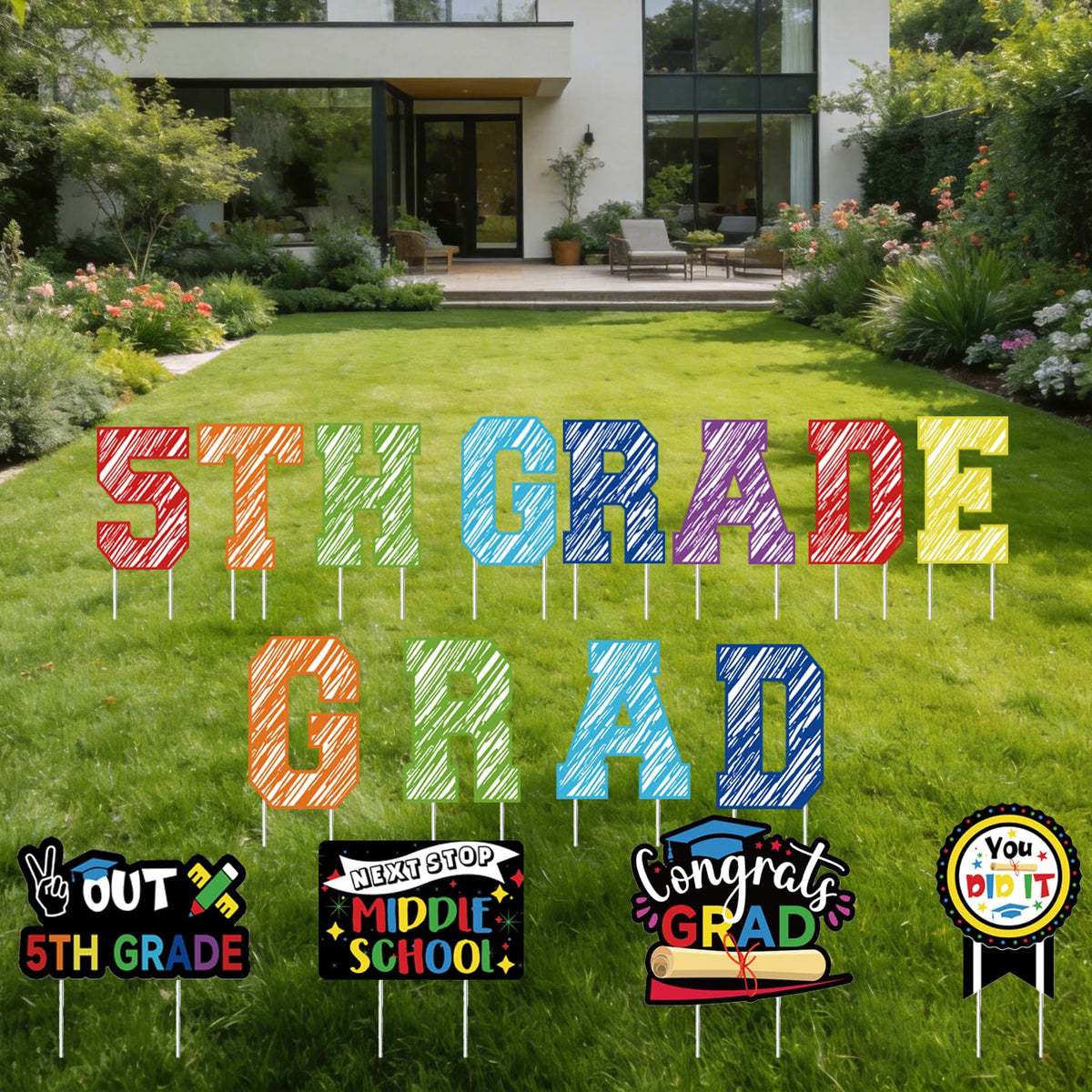 Deneo congrats grad lawn sign with stakes elevates curb appeal during celebration