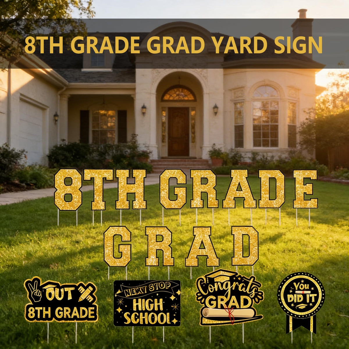 Deneo congrats grad lawn signs create a festive outdoor backdrop