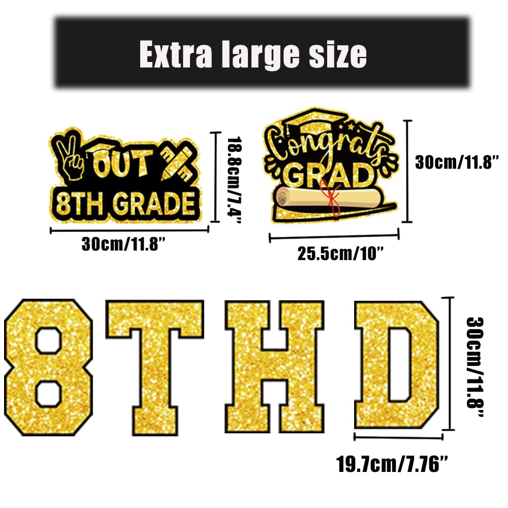 Deneo last day of 8th grade decor sign stands firmly in the ground