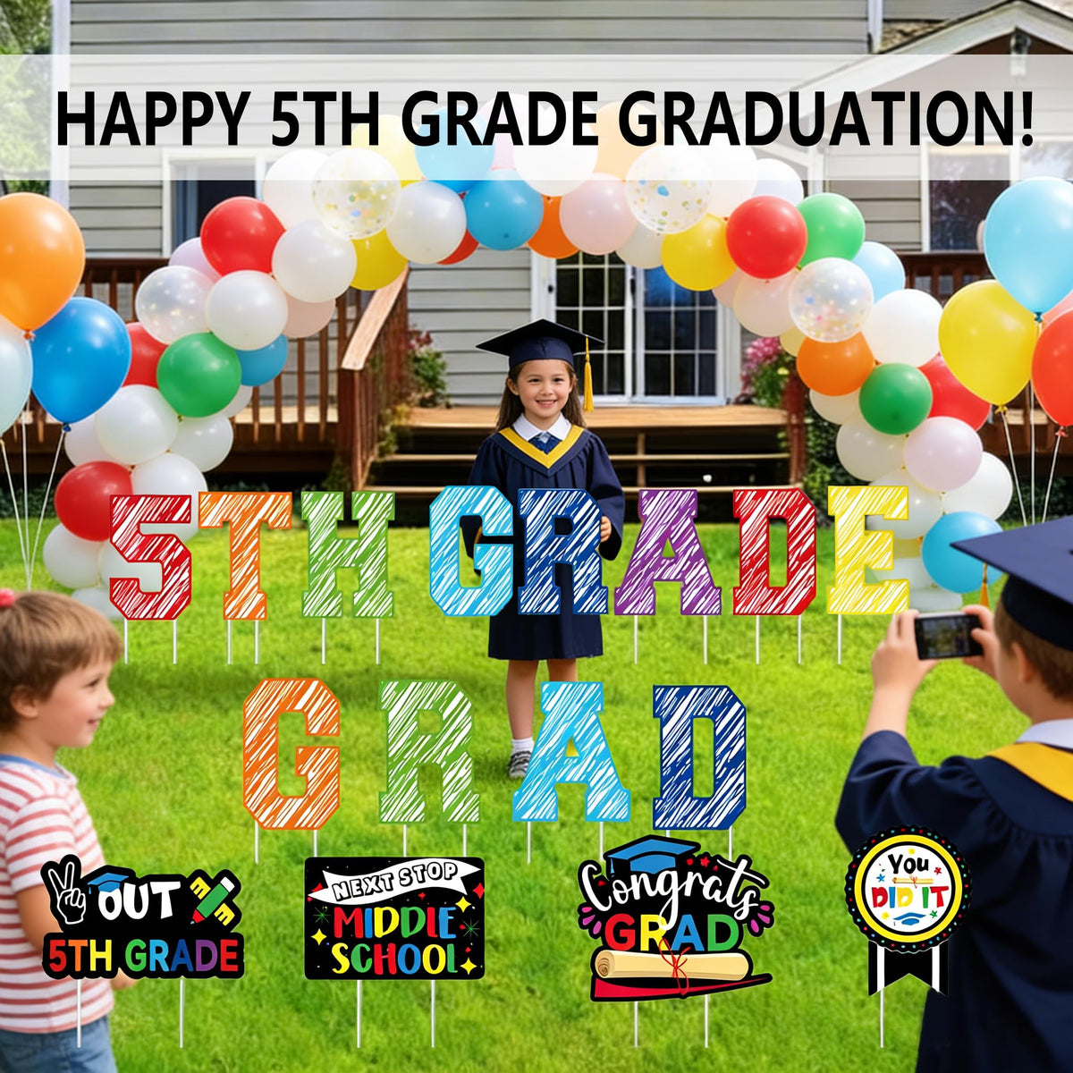 Deneo weatherproof yard sign withstands outdoor elements for graduation party