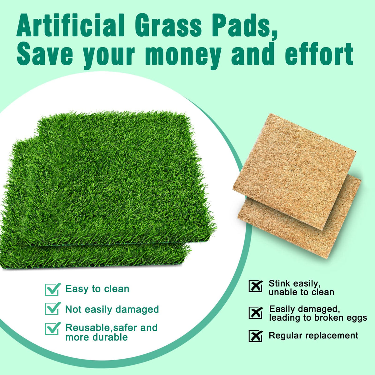 DenForste 8-pack nesting pads fit most coops and can be cut to fit.