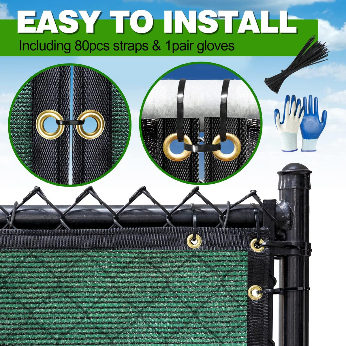 DenForste screen with zip ties ready for quick yard setup