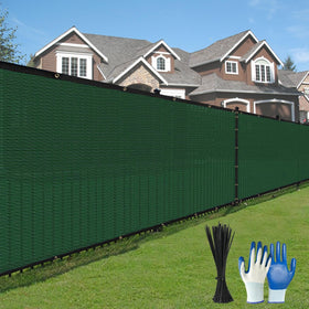 DenForste privacy screen 4x50ft dark green blocks privacy and sun exposure