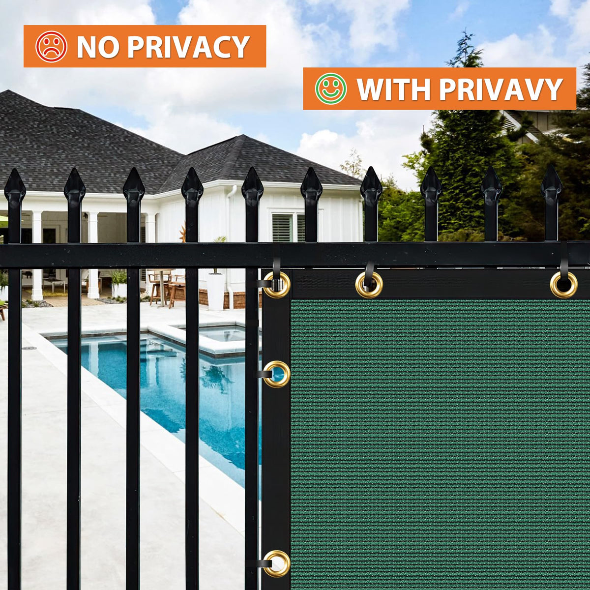 DenForste privacy screen offering UV protection for plants and space