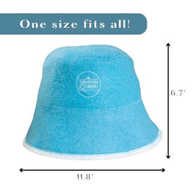 DENHAM & DERBY wool sauna hat blue side view comfortable fit