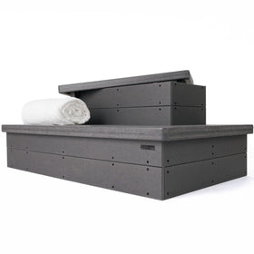 DENKOE heavy-duty hot tub steps front view shows sturdy design for easy entry