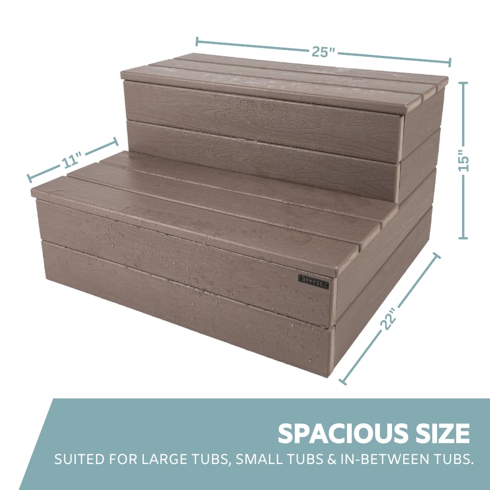 DENKOE hot tub steps fits any spa size for flexible installation.