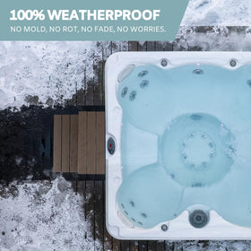 DENKOE hot tub steps heavy-duty design supports up to 600 lb outdoors.