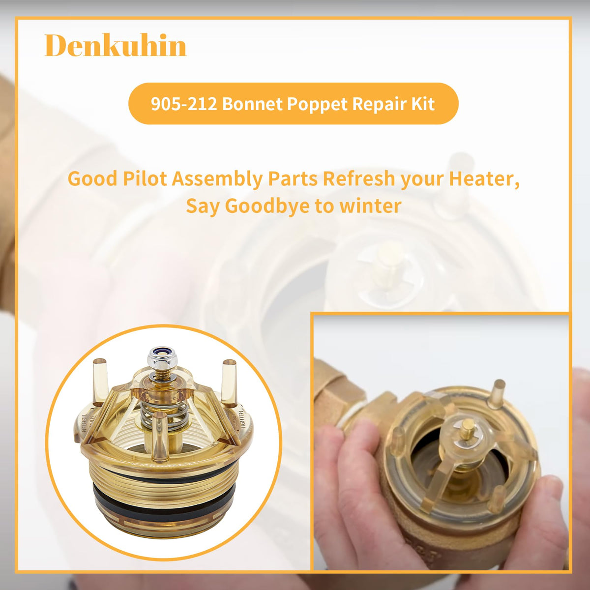 Denkuhin brass bonnet component close-up for maintenance
