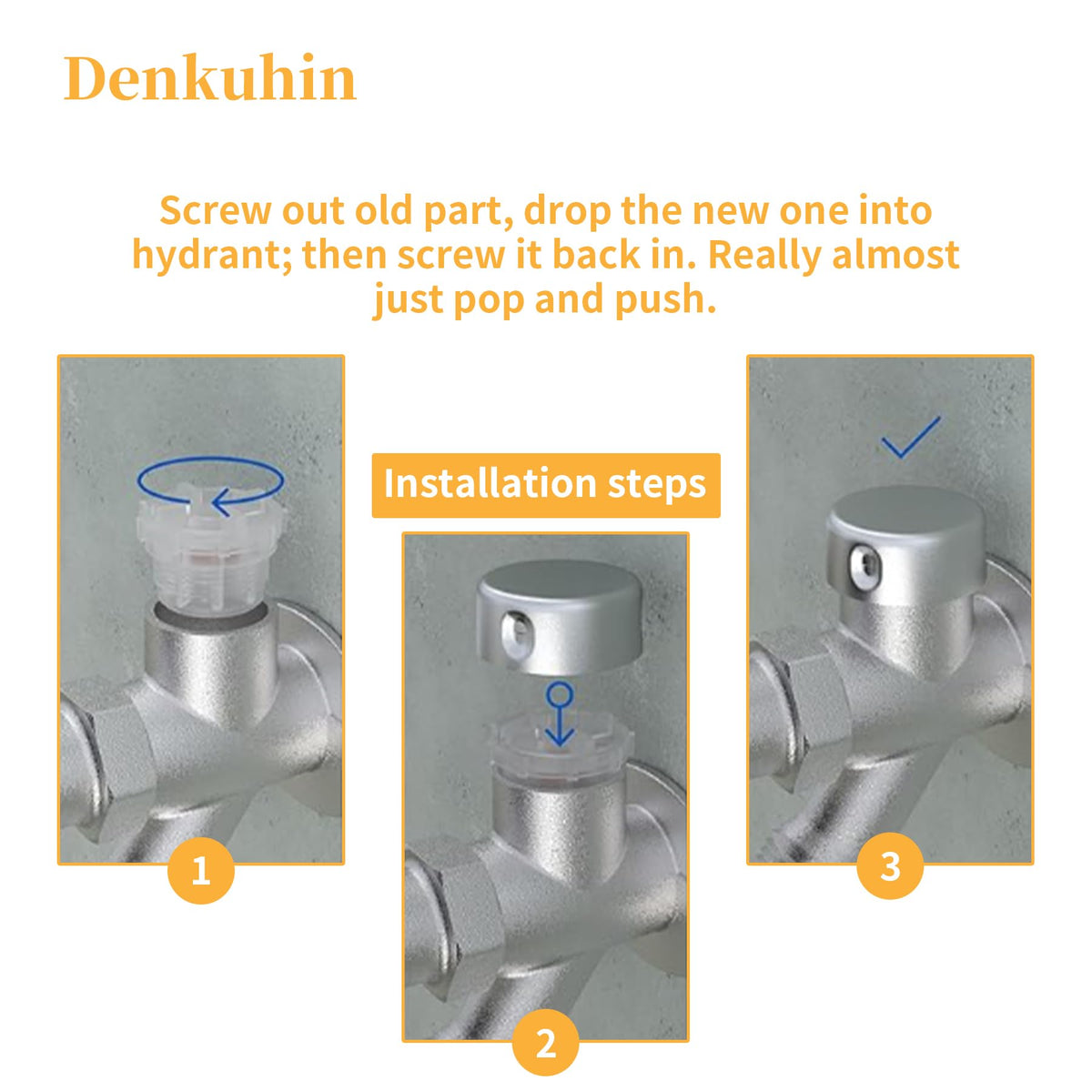 Denkuhin outdoor faucet repair kit bonnet and cap ready for replacement