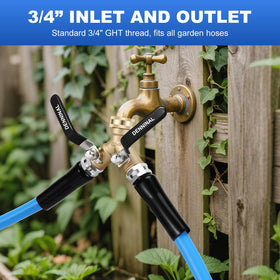 Denninal splitter with shut-off valve for precise water control