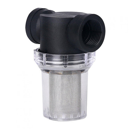 Denpetec garden pond inline mesh strainer with 40 mesh for cleaner water flow.