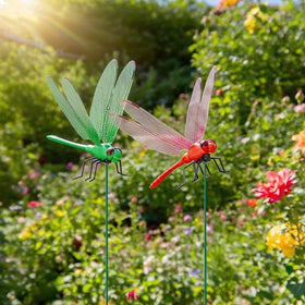 DEPHILA Dragonfly clip yard art decor livens borders and outdoor spaces.