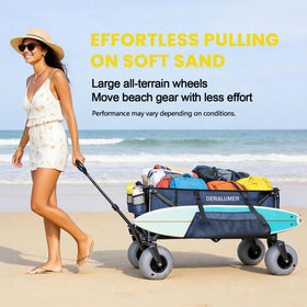Detachable side bag keeps towels and snacks within reach for beach days.