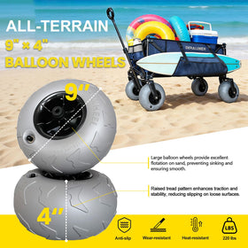 Telescoping handle extends to 37.5 inches for comfortable pulling.