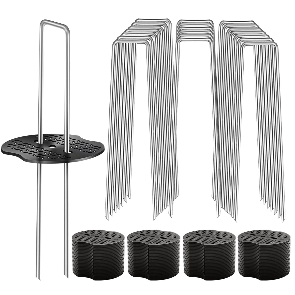 Deritec 6-inch garden stake secures lawn fabric and turf effectively