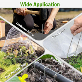 Deritec versatile stakes support tents, irrigation tubes, and decor.