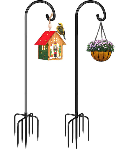 Derkniel Shepherd Hook with seven-prong base offers stable upright garden support.