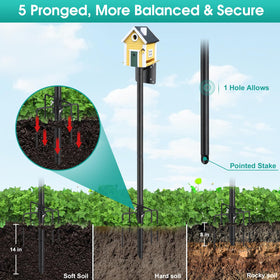 DEROFIT 102-inch bird feeder pole provides height for better viewing