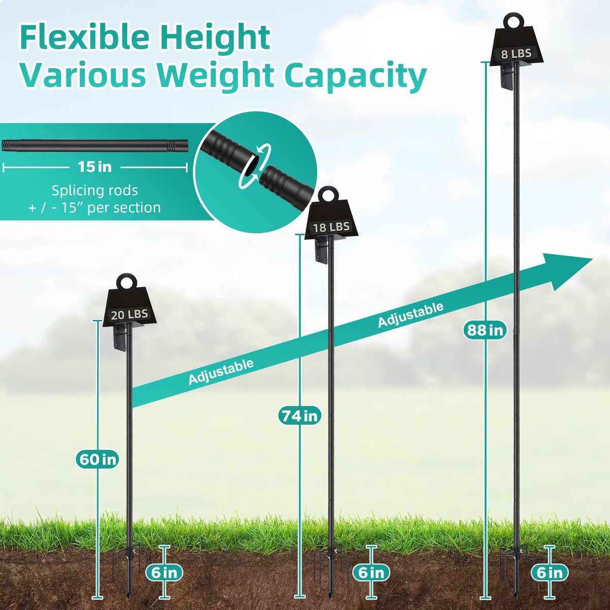 DEROFIT splicing sections enable easy height adjustment for spaces