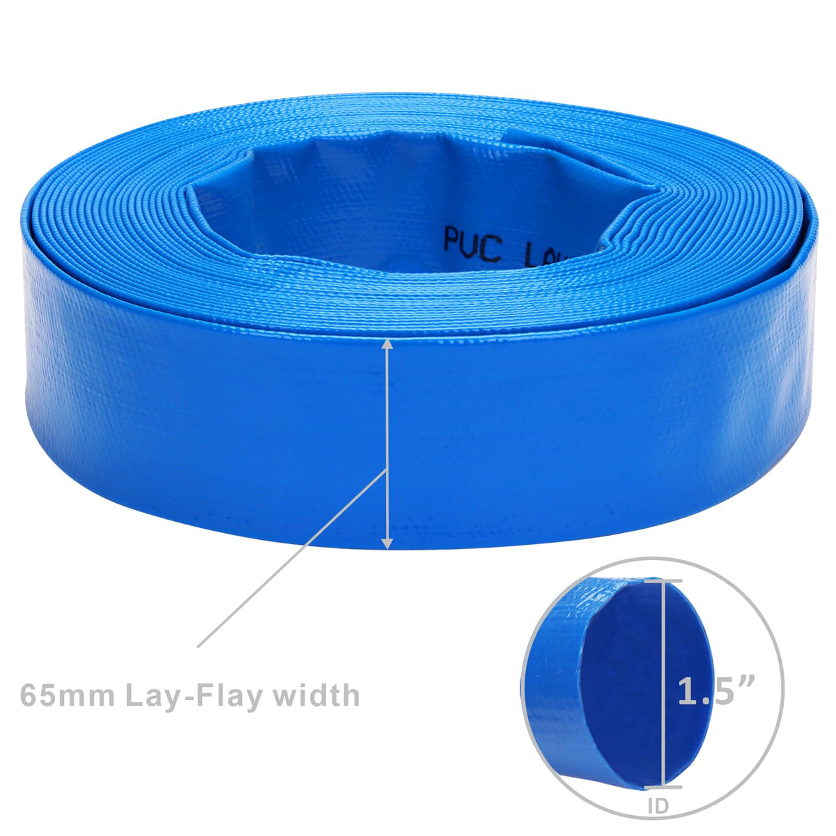 DERPIPE heavy-duty PVC discharge hose with weather-proof design for outdoor use.
