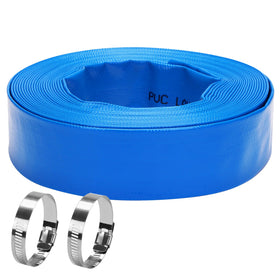 DERPIPE lay-flat pool backwash hose 1.5 inch, 50 ft, efficient water transfer.