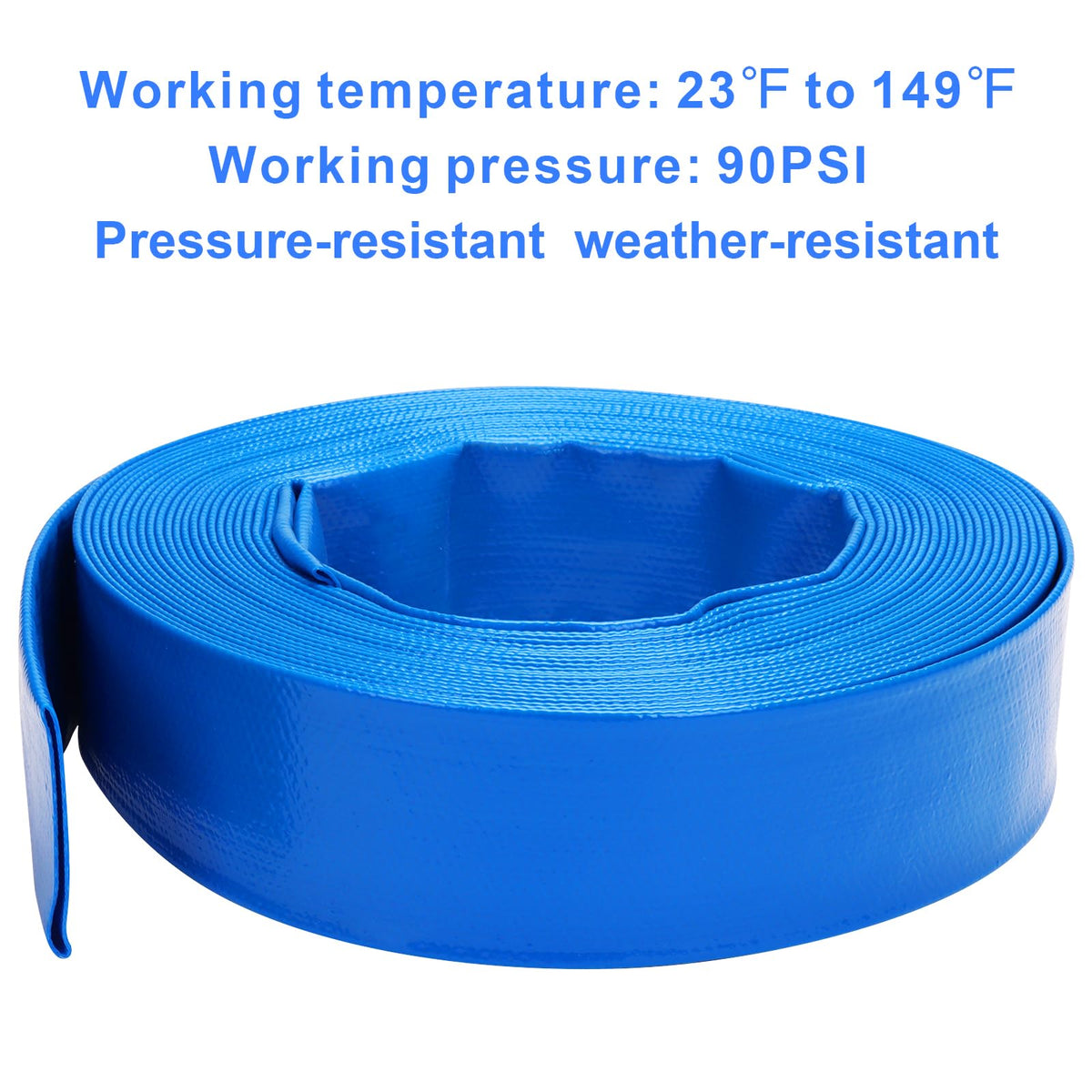 DERPIPE backwash hose with clamps for quick secure fittings.