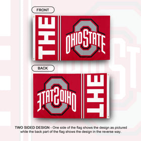 Durable 150D polyester OSU flag with reinforced header for long-lasting outdoor display.